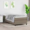 Image de vidaXL Sommier à lattes de lit avec matelas Taupe 90x200 cm Tissu