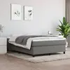 Image de vidaXL Sommier à lattes de lit avec matelas Gris foncé 140x190cm Tissu