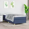 Image de vidaXL Sommier à lattes de lit avec matelas Bleu 90x200 cm Tissu