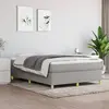 Image de vidaXL Sommier à lattes de lit avec matelas Gris clair 140x190cm Tissu