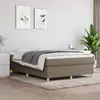 Image de vidaXL Sommier à lattes de lit avec matelas Taupe 140x190 cm Tissu