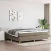 Image de vidaXL Sommier à lattes de lit avec matelas Taupe 200x200 cm Tissu