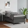 Image de vidaXL Sommier à lattes de lit avec matelas Gris 90x200 cm Similicuir
