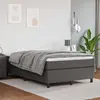 Image de vidaXL Sommier à lattes de lit avec matelas Gris 120x200 cm Similicuir