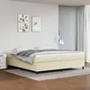 Image de vidaXL Sommier à lattes de lit avec matelas Crème 200x200cm Similicuir