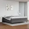 Image de vidaXL Sommier à lattes de lit avec matelas Gris 200x200 cm Similicuir
