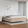 Image de vidaXL Sommier à lattes de lit avec matelas Cappuccino 200x200 cm