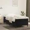 Image de vidaXL Sommier à lattes de lit avec matelas Noir 100x200 cm Velours