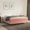 Image de vidaXL Sommier à lattes de lit avec matelas Rose 180x200 cm Velours
