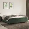 Image de vidaXL Sommier à lattes de lit et matelas Vert foncé 200x200cm Velours