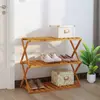 Image de vidaXL Étagère pliable à 3 niveaux Marron 70x31x63 cm Bois d'acacia