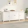 Image de vidaXL Buffet Blanc 164x37x68 cm Bois massif de pin