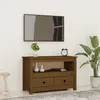 Image de vidaXL Meuble TV Marron miel 79x35x52 cm Bois de pin massif