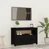Image de vidaXL Meuble TV Noir 79x35x52 cm Bois de pin massif