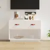 Image de vidaXL Meuble TV Blanc 90x40x60 cm Bois de pin massif