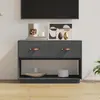 Image de vidaXL Meuble TV Gris 90x40x60 cm Bois de pin massif
