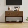 Image de vidaXL Meuble TV Marron miel 90x40x60 cm Bois de pin massif