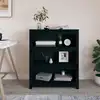 Image de vidaXL Bibliothèque Noir 80x35x97 cm Bois de pin massif