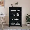 Image de vidaXL Bibliothèque Noir 80x35x126 cm Bois de pin massif