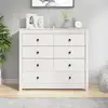 Image de vidaXL Armoire latérale Blanc 100x40x90 cm Bois de pin massif