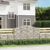 Image de vidaXL Paniers à gabions arqués 2 pcs 200x30x120/140 cm Fer galvanisé