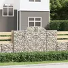 Image de vidaXL Paniers à gabions arqués 2 pcs 200x30x120/140 cm Fer galvanisé