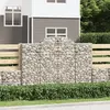 Image de vidaXL Paniers à gabions arqués 3 pcs 200x50x140/160 cm Fer galvanisé