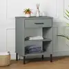 Image de vidaXL Armoire console avec pieds en métal Gris Bois pin massif OSLO