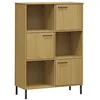 Image de vidaXL Bibliothèque avec pieds en métal Marron 90x35x128,5cm Bois OSLO, étagère à livres, casier à livres, étagère en bois, rangement de livres