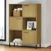 Image de vidaXL Bibliothèque avec pieds en métal Marron 90x35x128,5cm Bois OSLO