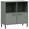 Image de vidaXL Boekenkast met metalen poten OSLO 90x35x90,5 cm hout grijs