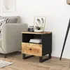 Image de vidaXL Table de chevet Bois de manguier solide et bois d'ingénierie