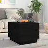 Image de vidaXL Table basse Noir 40x50x35 cm Bois massif de pin