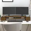 Image de vidaXL Support de moniteur Marron miel 100x27,5x15 cm Bois pin solide