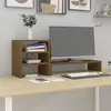 Image de vidaXL Support de moniteur Marron miel 81x20x30 cm Bois de pin solide