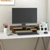 Image de vidaXL Support de moniteur Marron miel 60x27x14 cm Bois de pin solide