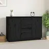 Image de vidaXL Buffet Noir 111x34x75 cm Bois massif de pin