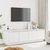 Image de vidaXL Meuble TV Blanc 156x37x45 cm Bois de pin massif