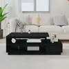 Image de vidaXL Table basse Noir 120x50x40,5 cm Bois massif de pin