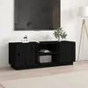 Image de vidaXL Meuble TV Noir 110x35x40,5 cm Bois de pin massif