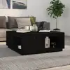 Image de vidaXL Table basse Noir 100x101x40,5 cm Bois massif de pin