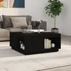 Image de vidaXL Table basse Noir 80x81x36,5 cm Bois massif de pin