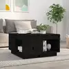 Image de vidaXL Table basse Noir 60x61x32,5 cm Bois massif de pin