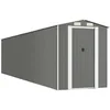 Image de vidaXL Abri de jardin Gris clair 192x855x223 cm Acier galvanisé