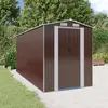 Image de vidaXL Abri de jardin Marron foncé 192x440x223 cm Métal galvanisé