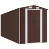 Image de vidaXL Abri de jardin Marron foncé 192x523x223 cm Métal galvanisé
