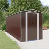 Image de vidaXL Abri de jardin Marron foncé 192x523x223 cm Métal galvanisé