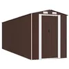 Image de vidaXL Abri de jardin Marron foncé 192x606x223 cm Acier galvanisé