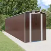 Image de vidaXL Abri de jardin Marron foncé 192x772x223 cm Métal galvanisé
