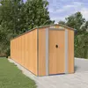 Image de vidaXL Abri de jardin Marron clair 192x855x223 cm Acier galvanisé